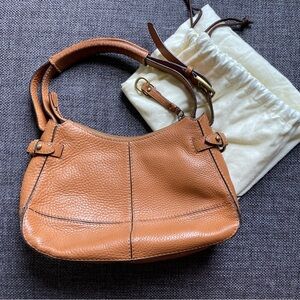 Cole Haan Rusty Brown Orange Leather Hobo Shoulder Bag with Dust Bag